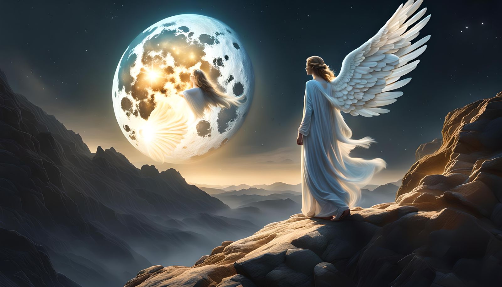 Angelic Soliloquy: Hyperrealistic Astral Concept Art
