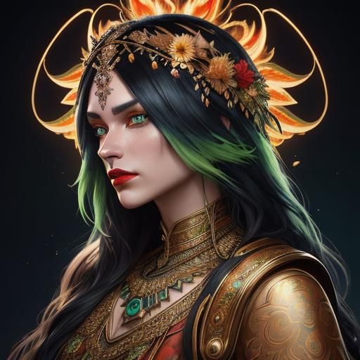 Gold-Skinned Woman Portrait in Artgerm Style