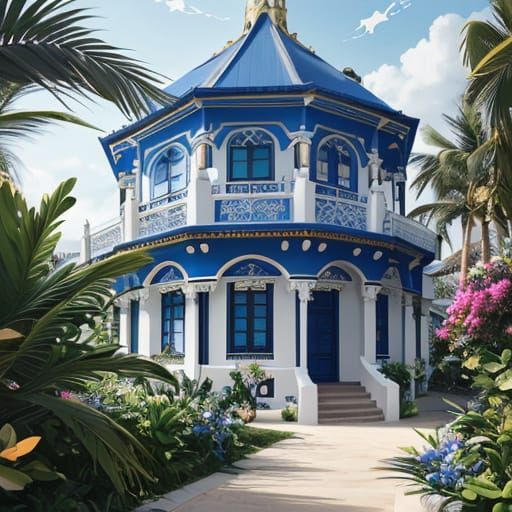 Art Deco Villa with Starry Motifs