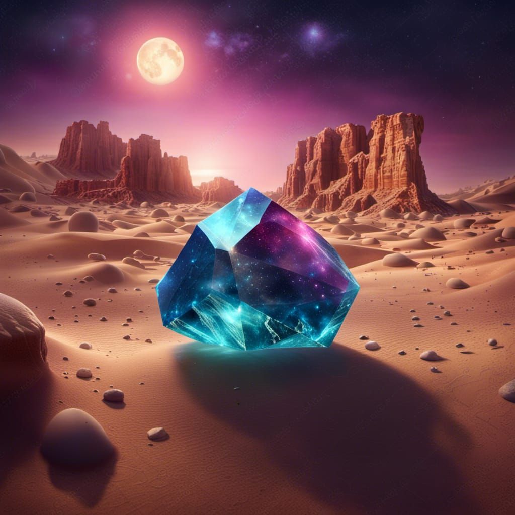 Gemstones Float in Arabian Night Sky