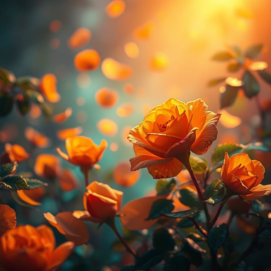 Ethereal Garden Scene in Art Nouveau Style