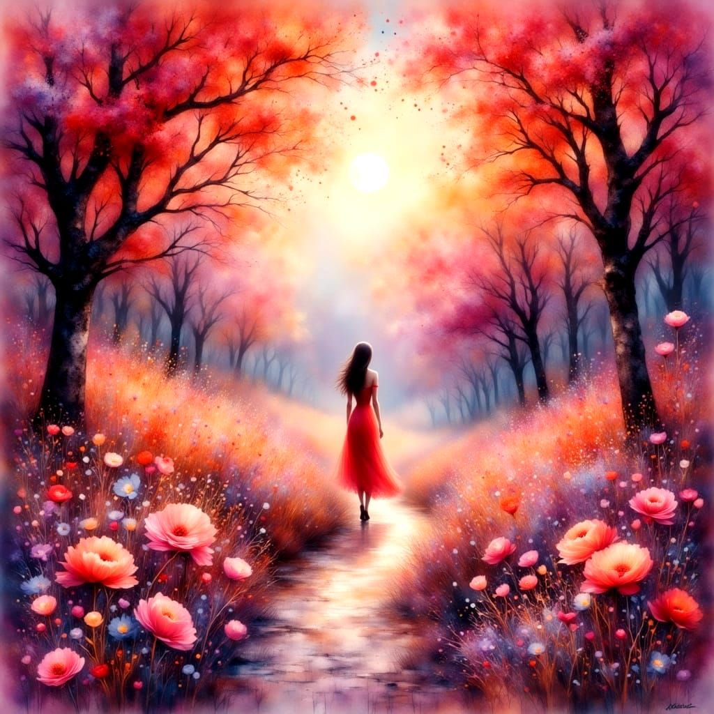 Romantic Evening with Gentle Beauty in Soft Hues