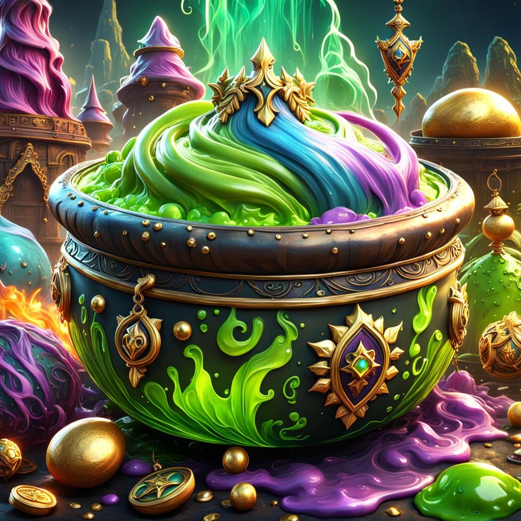 Slime Textures with Charms and Clay Decorations