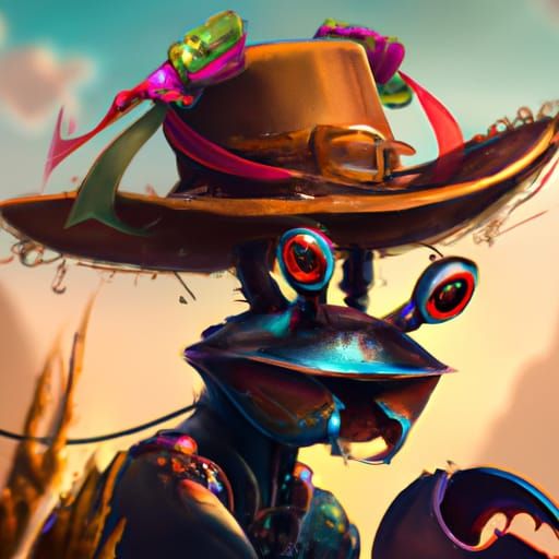 Crab in Cowboy Hat: Hyperdetailed Artstation Portrait