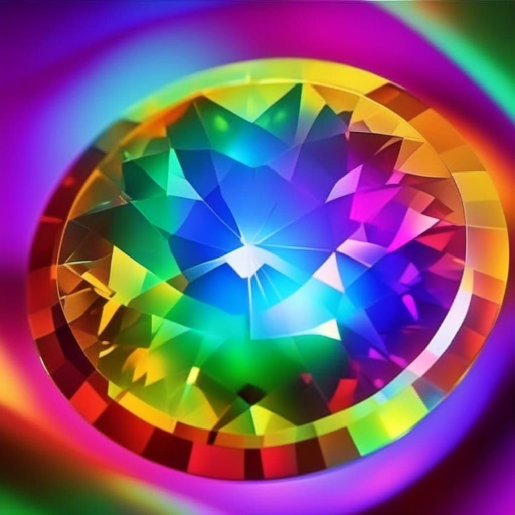 Magnificent Prismatic Gem Surrounded by Stars