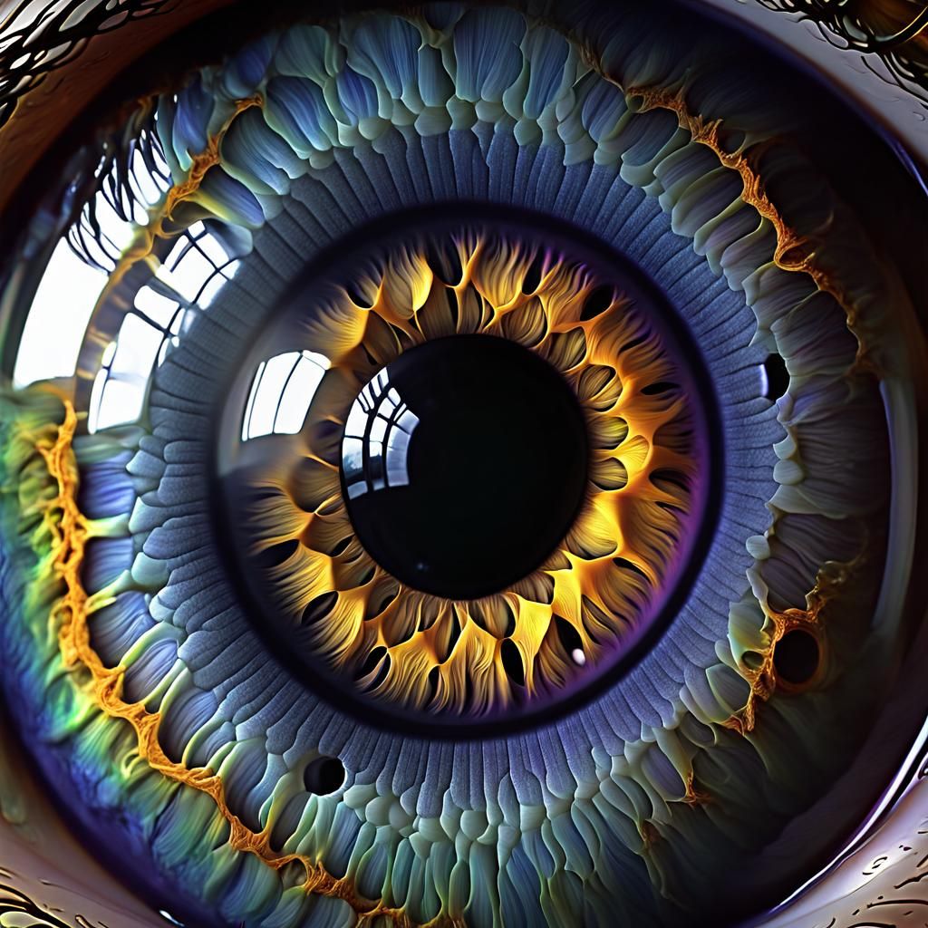 Vortex Eye: Hyperrealistic 3D Render in Deep Color