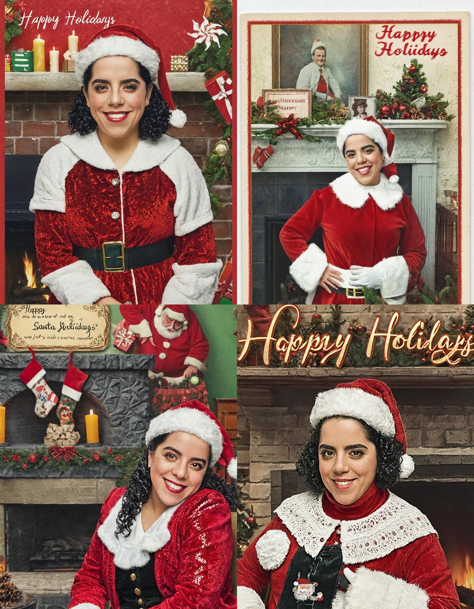 Vintage Postcard of Woman in Santa Outfit