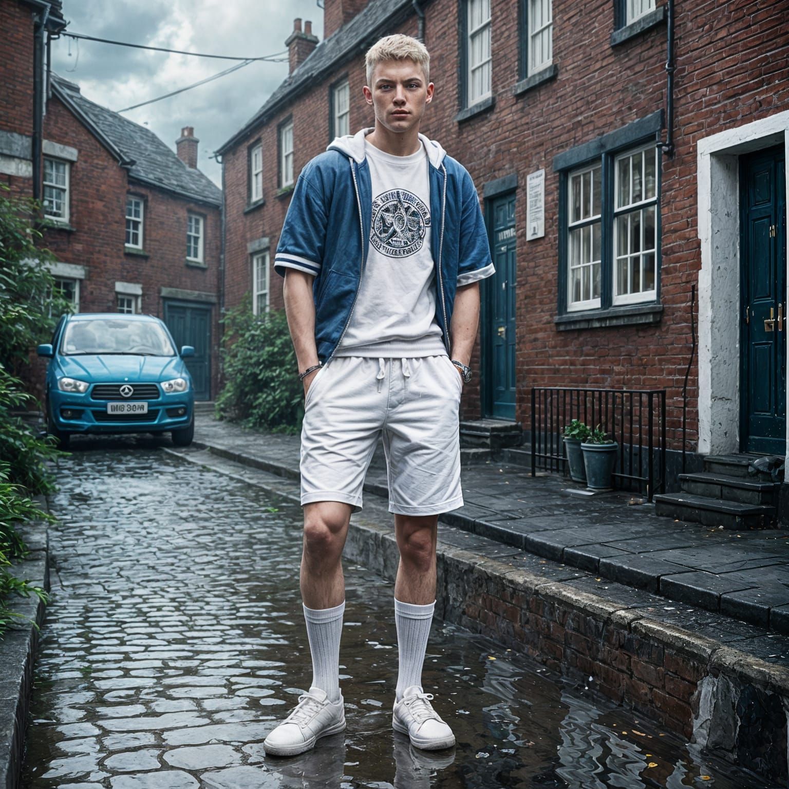 Handsome Scally Lad in White Shorts: Fantasy Art