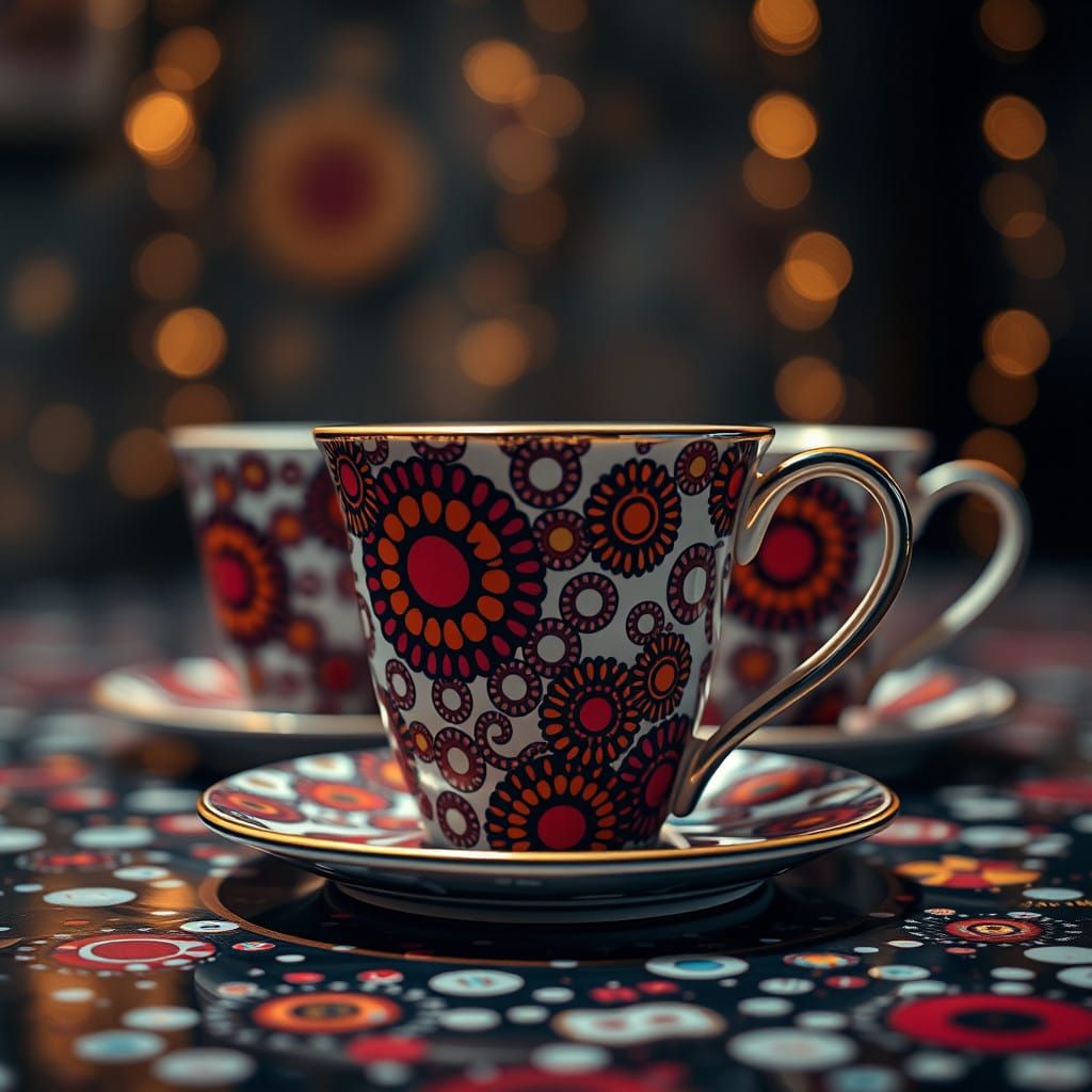 Vibrant Yayoi Kusama-Inspired Tableware in Hyperrealistic De...