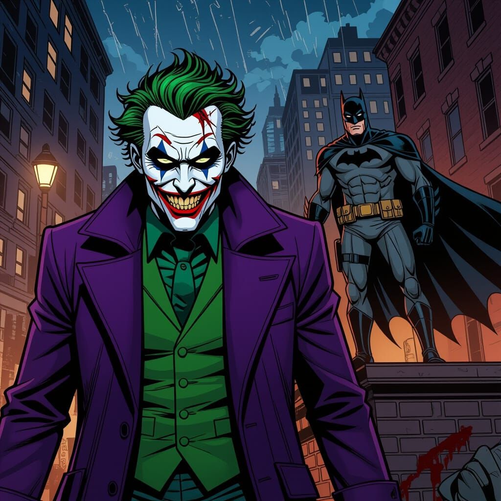 Terrifying Joker Leads Gory Parade in Comic Book Style