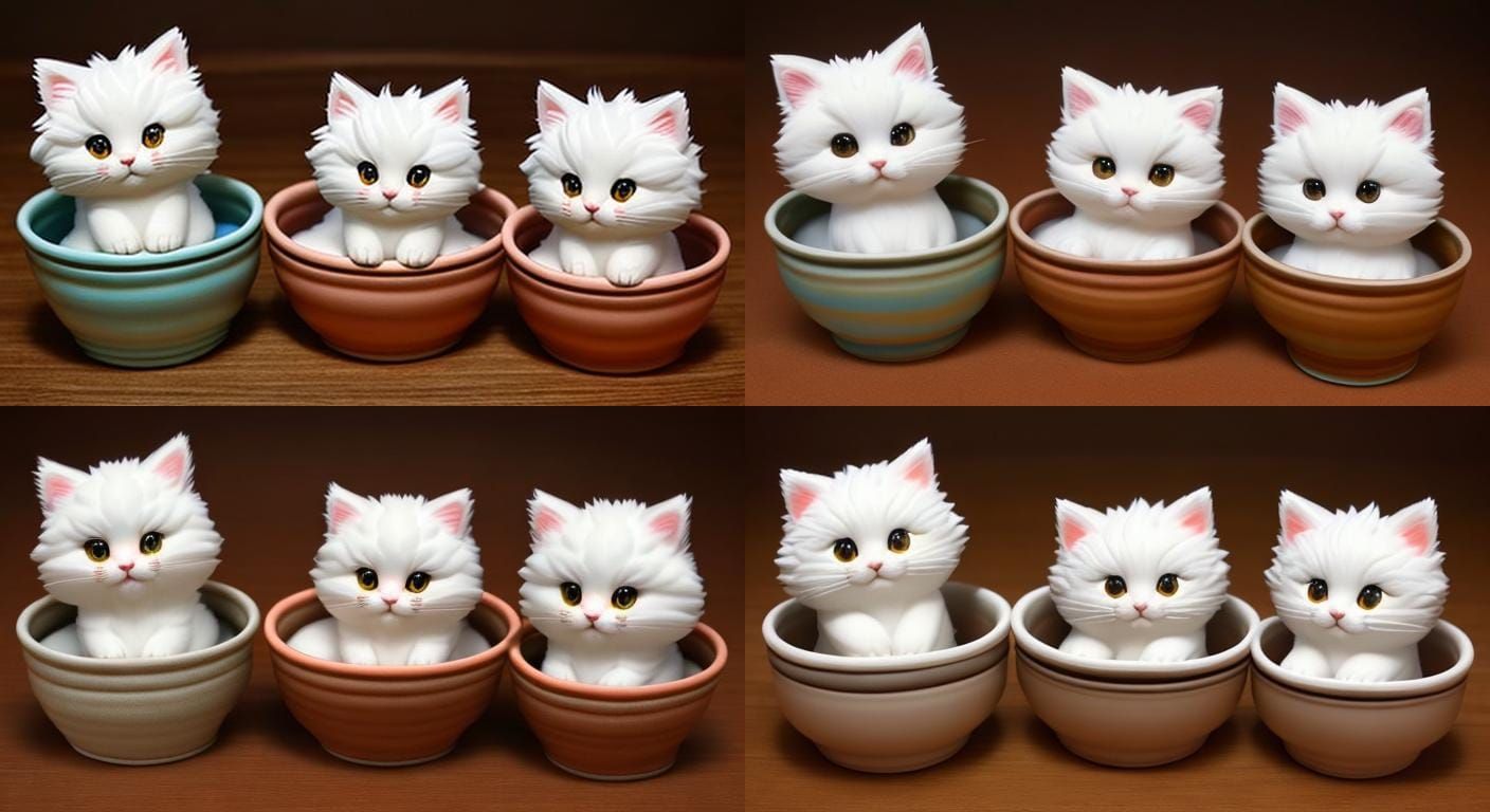 Super Adorable Clay Pottery Kittens