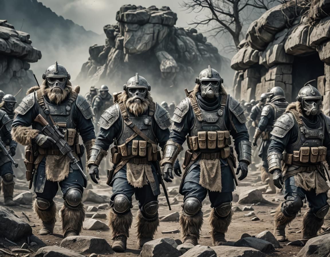 The post-apocalyptic Yeti Army in the Stone Age