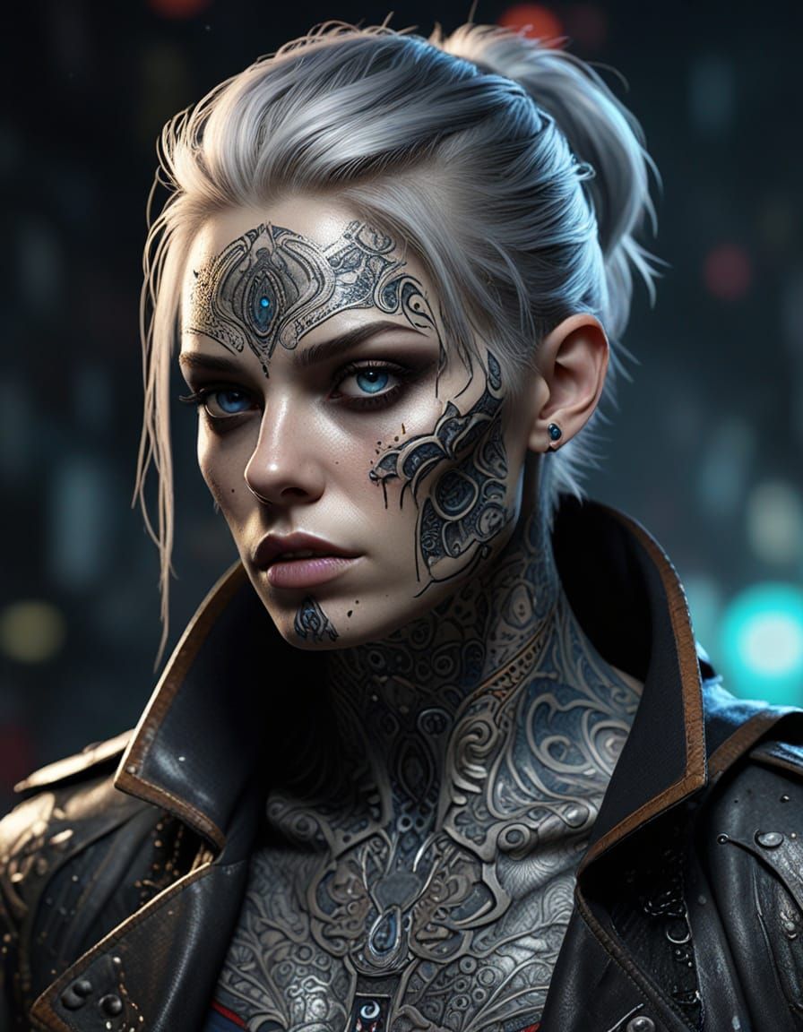 Avant Garde Zombie Model with Glowing Blue Eyes