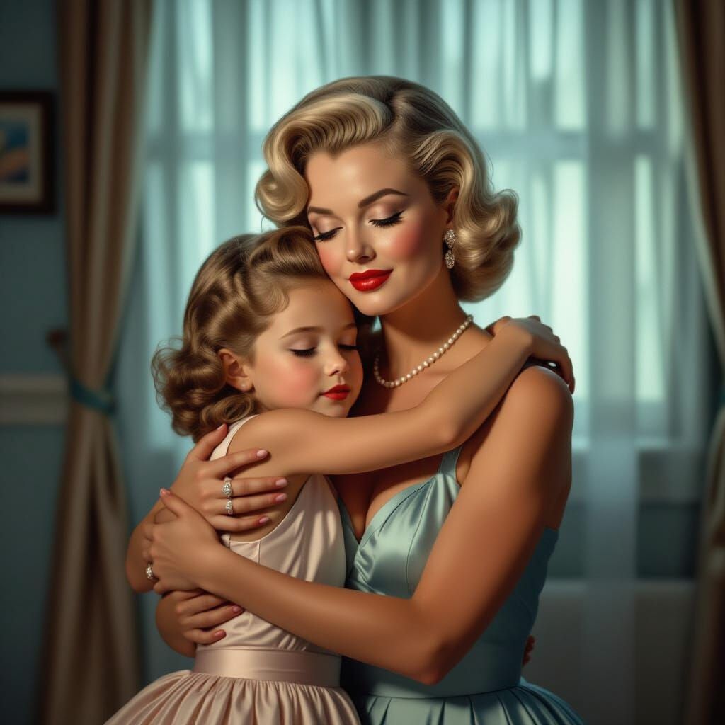 Hyperrealistic Marilyn Monroe Hugs Her Younger Self