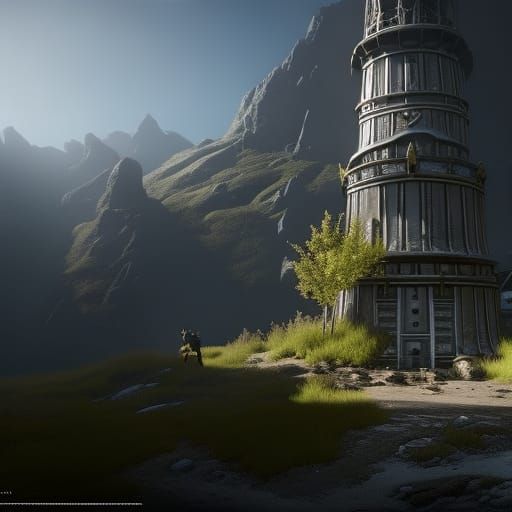 Dark Fantasy Masterpiece in Purple and Yellow