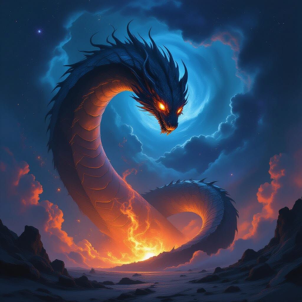 Cosmic Serpent Entity Around Dying Star