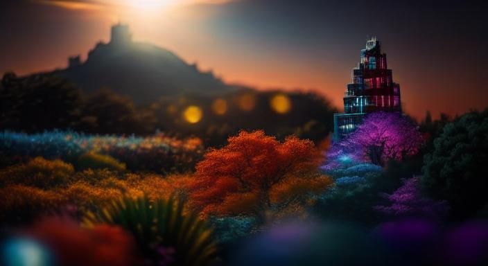 Biopunk Cityscape with Cyborg Animals