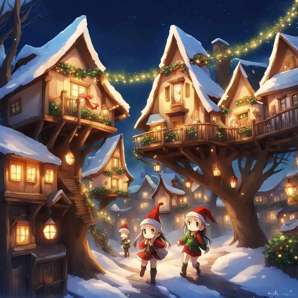 Santa's Elves Visit Whimsical Fairy and Gnome Village