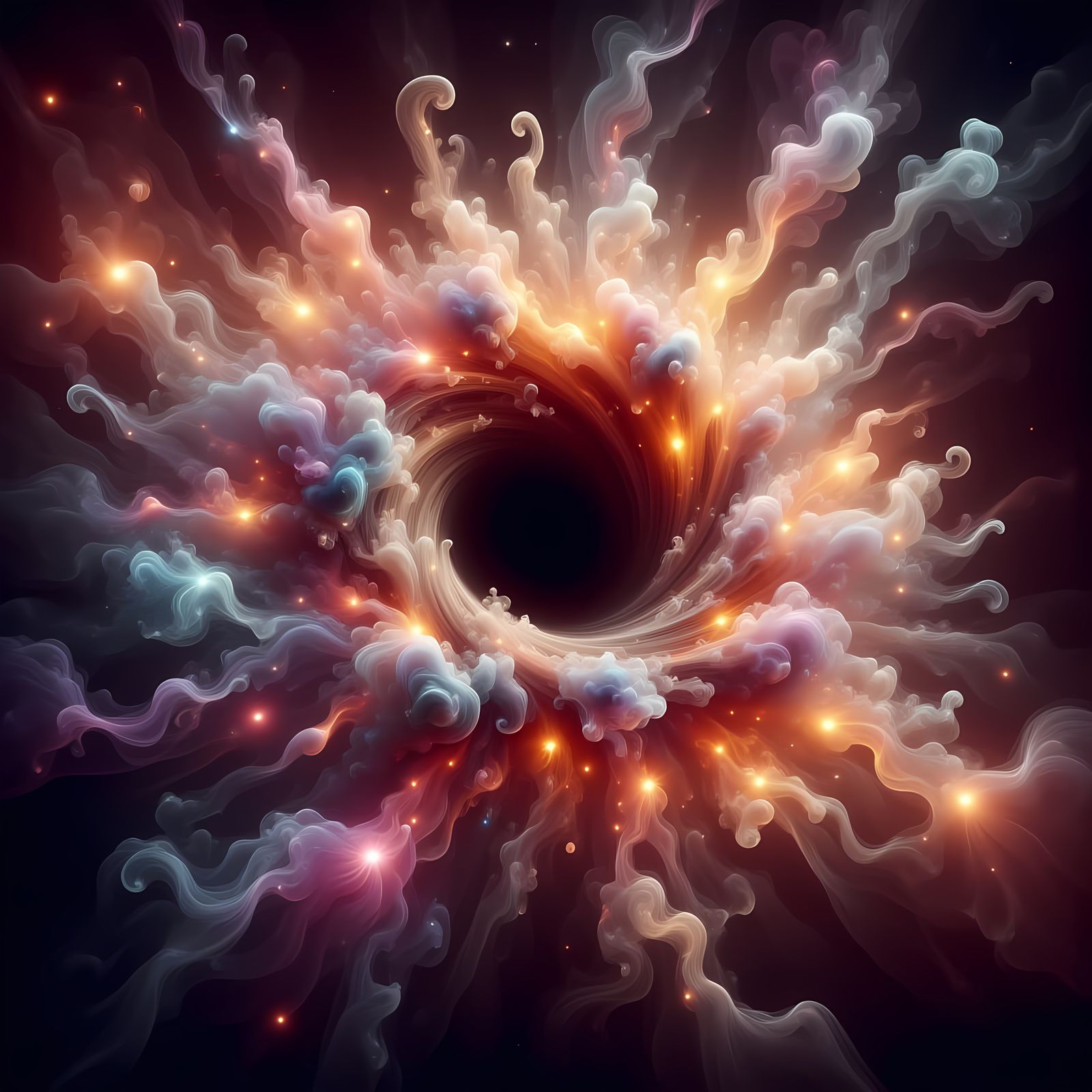 Detailed Star Implosion into Black Hole with Nebula