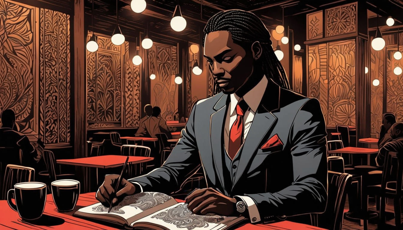 A Haitian Gentleman in Monochrome Ink Splendor