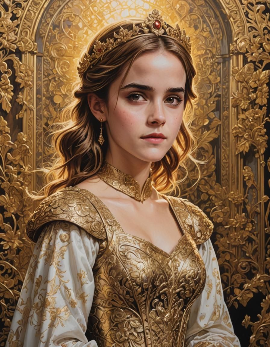 Emma Watson as Medieval Princess in Soviet Pop Art