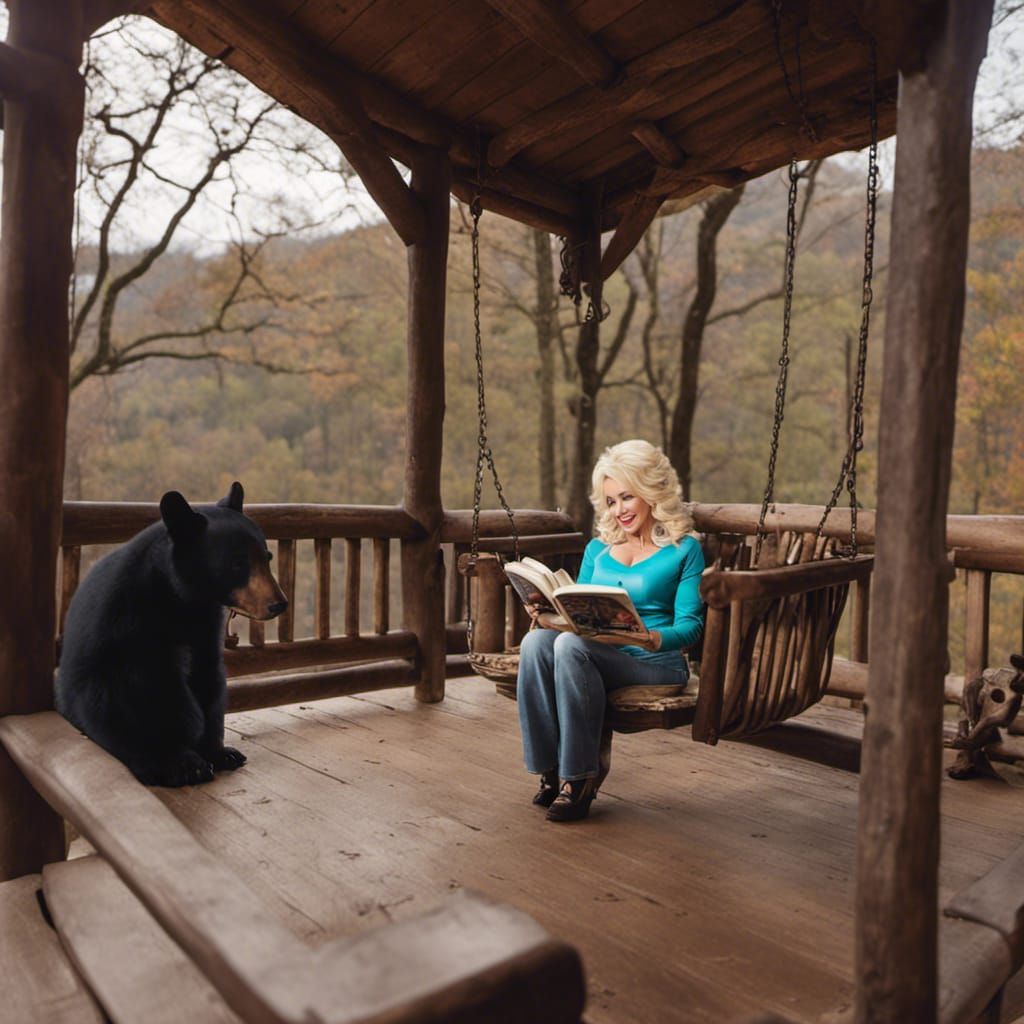 Dolly Parton Reads to Bear Cubs in Mountains