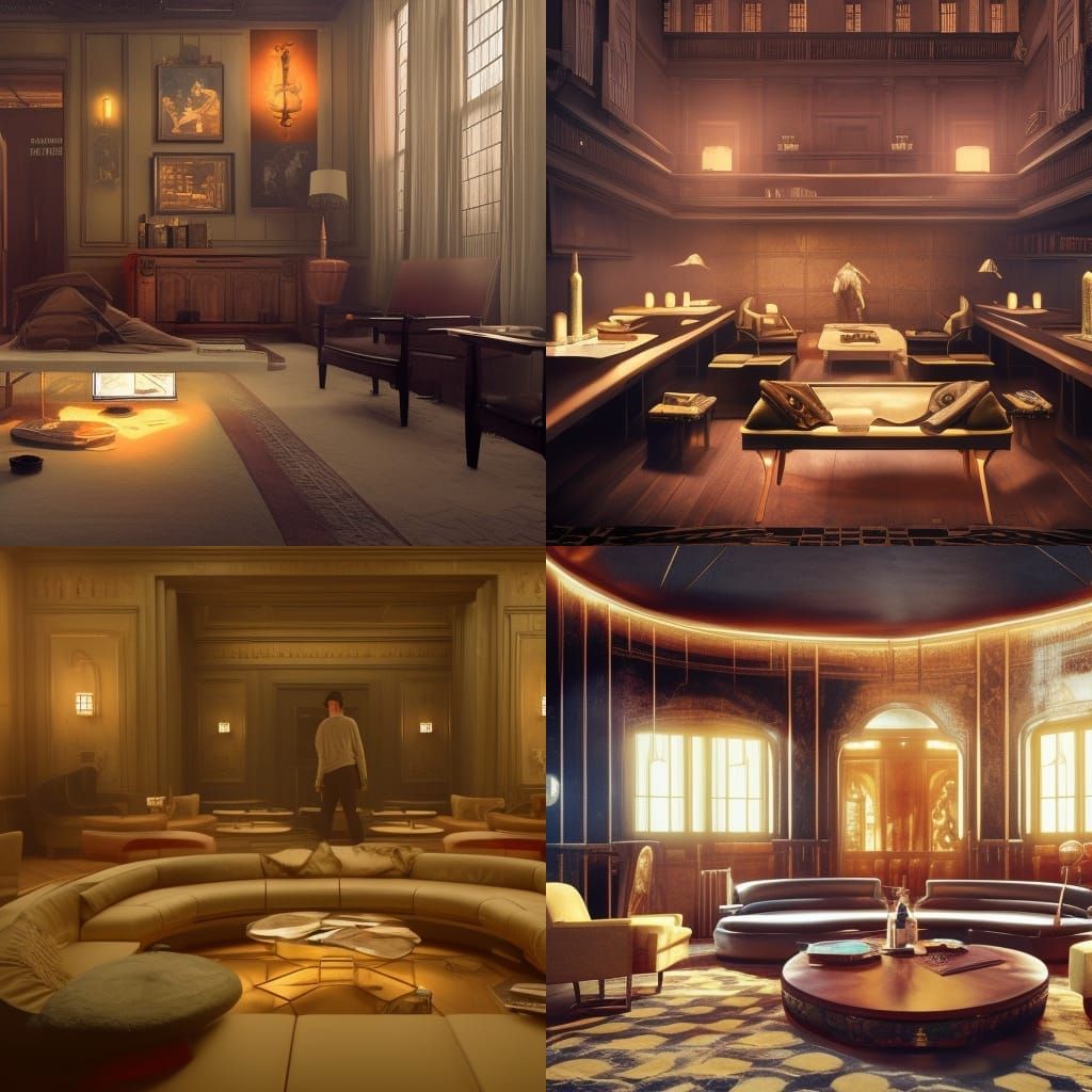 Jeff Goldblum as Villain in Wes Anderson Lounge