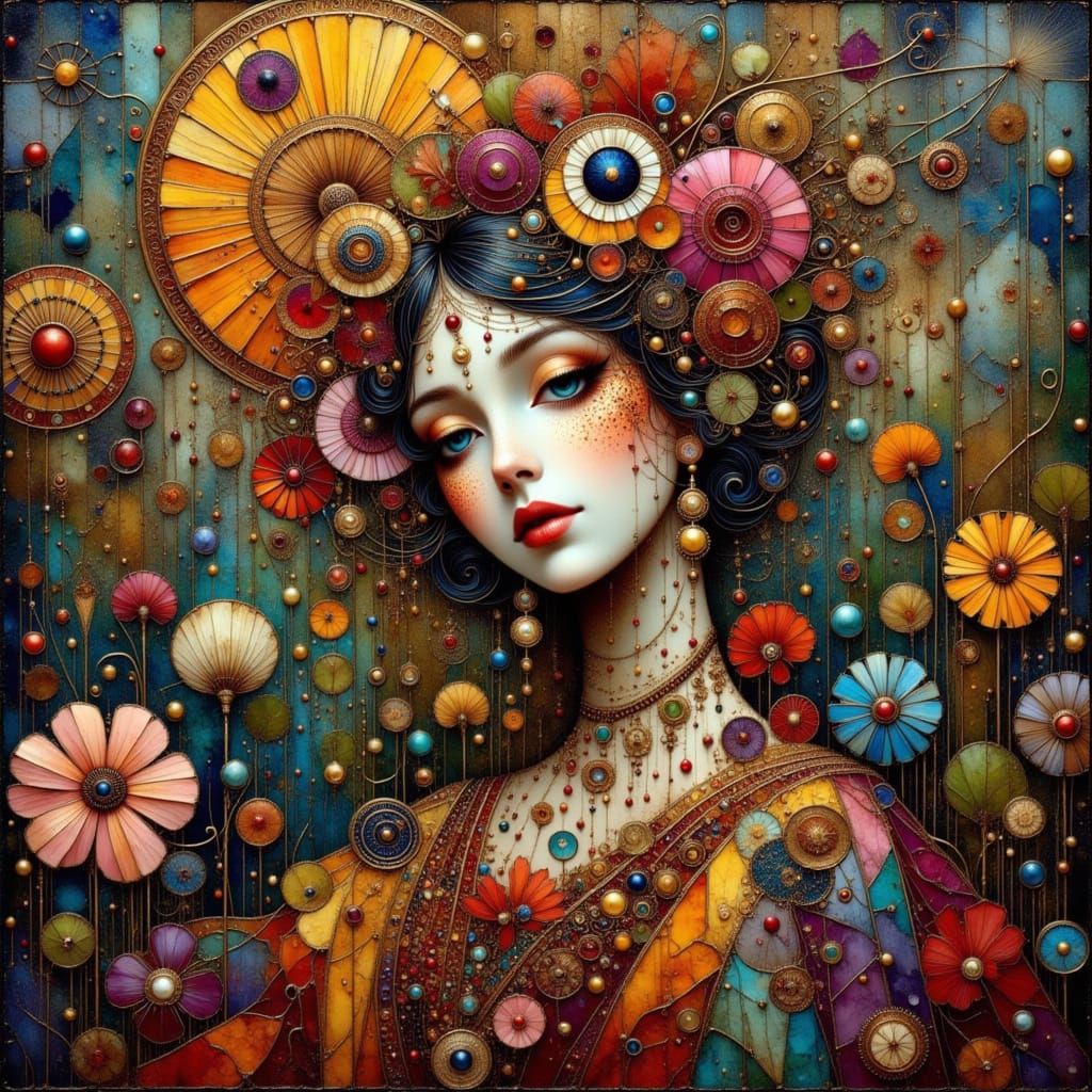 Exotic Gypsy Punk Queen in Vermeer Style