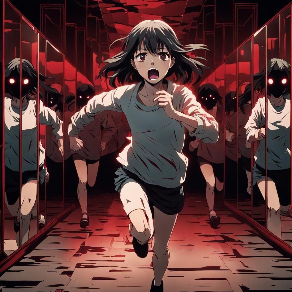 Anime Woman Crying in Muted Colors