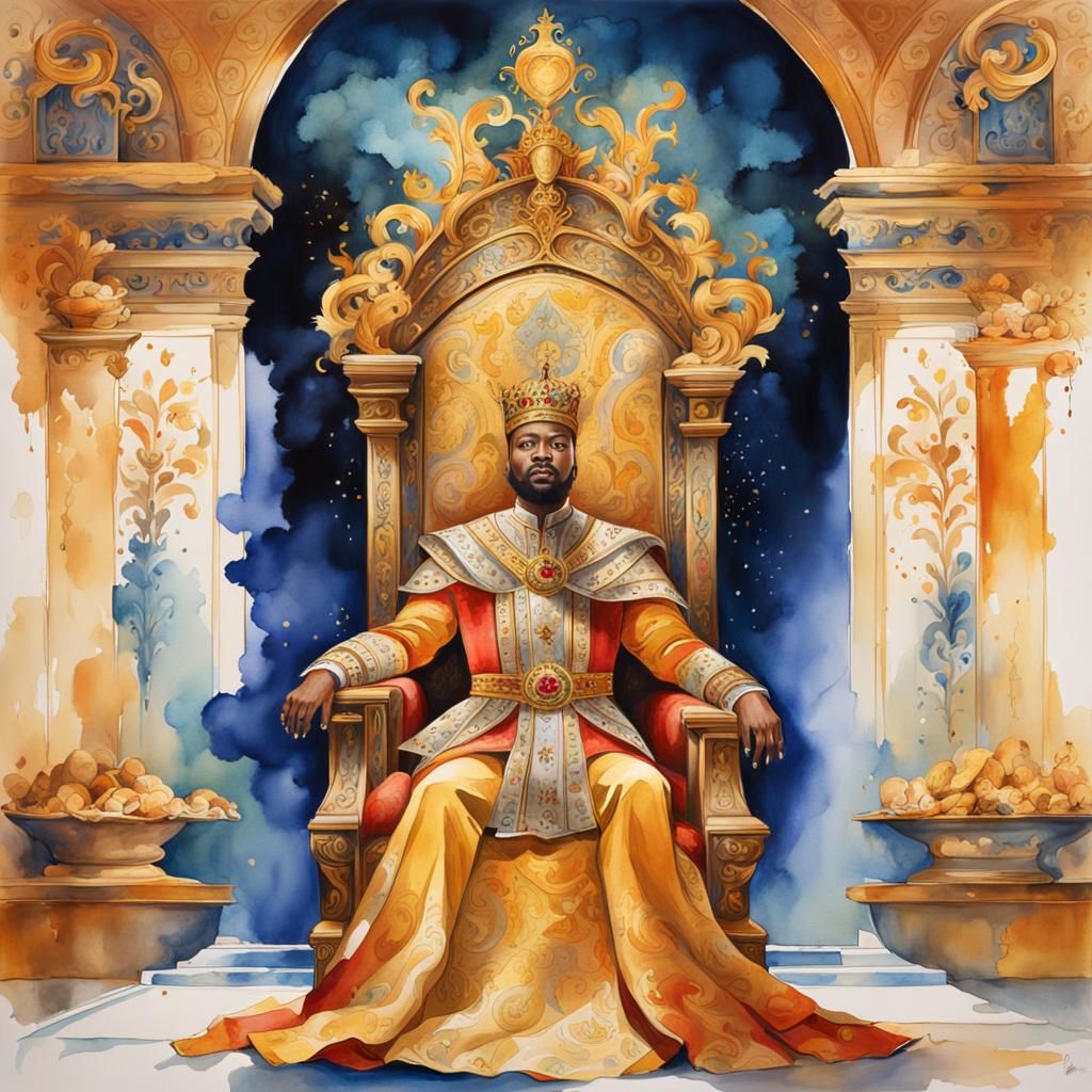 Regal Majesty in Vibrant Watercolor