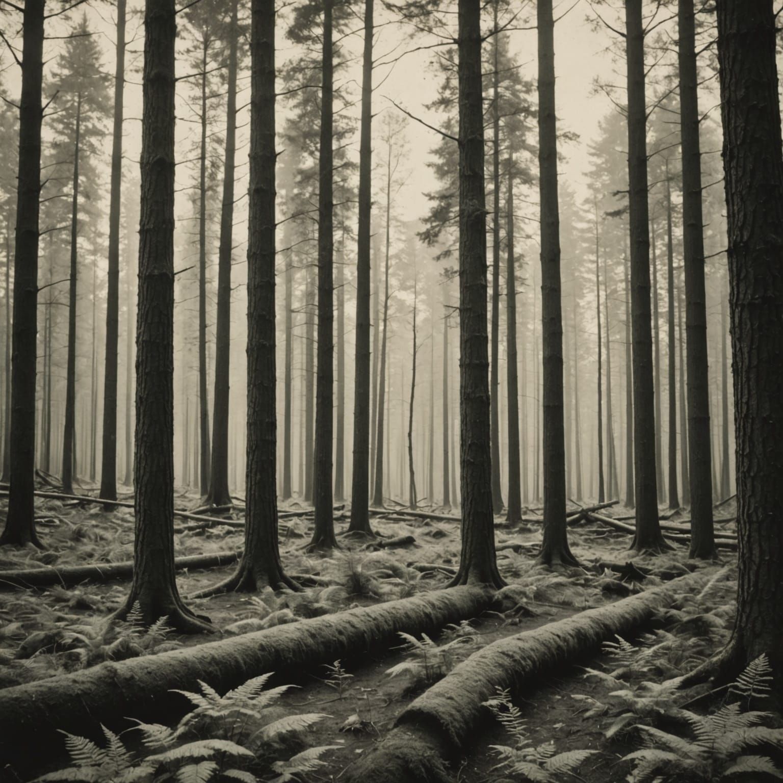 Vintage Forest Landscape Captured in Timeless Photography