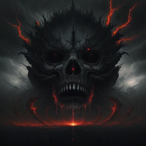 Jesus Christ and Satan in Fiery Surrealist Clash