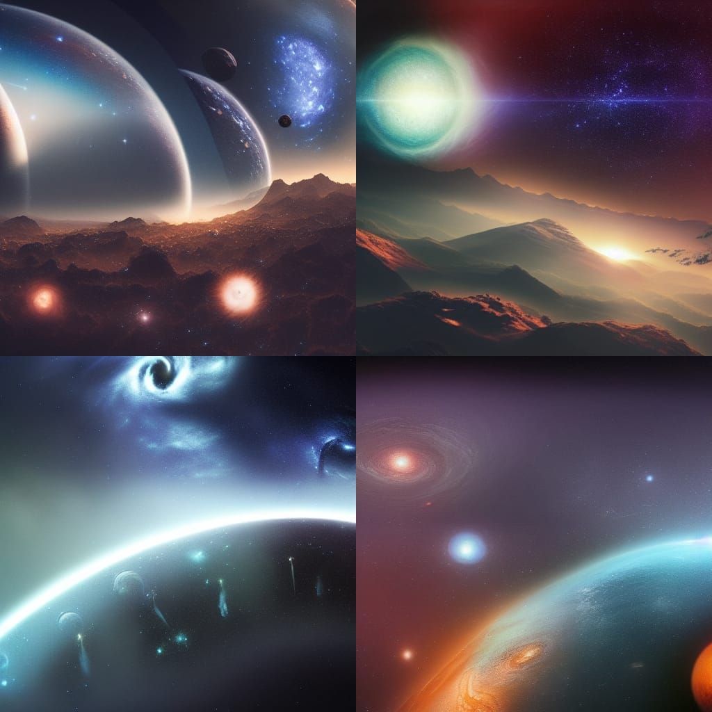 Epic Galaxy Planets in Digital Matte Painting