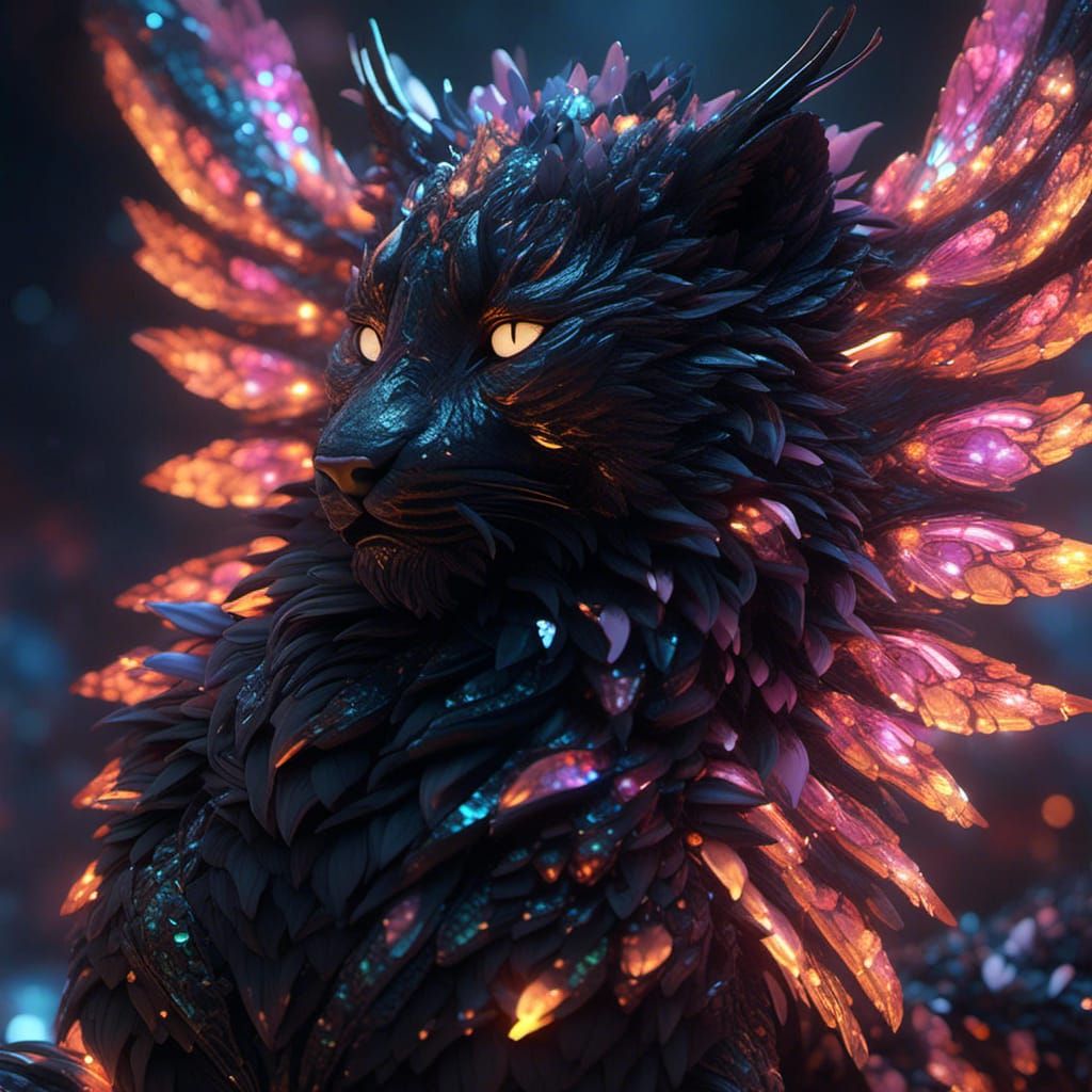 Sleeping Winged Tiger Dragon in Hyperreal CGI