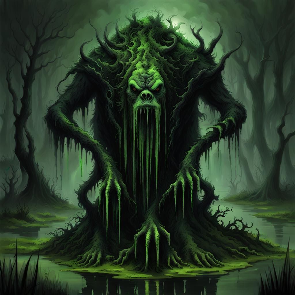 Macabre Swamp Beast Emerges From Dark Mist