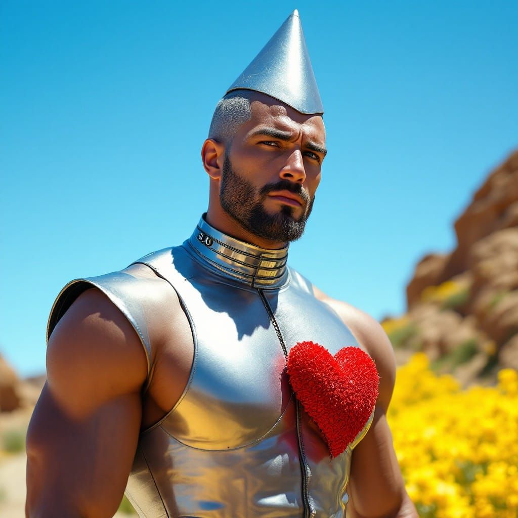 Metallic Heartthrob Stands Beside Yellow Gold Road