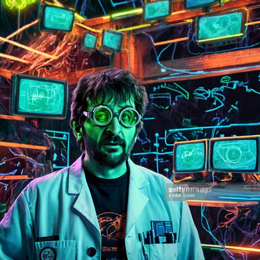 Mad Scientist in Futuristic Lab: Cinematic Concept Art