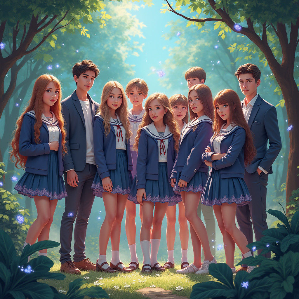 Fantasy Students in Dreamlike Matte Painting