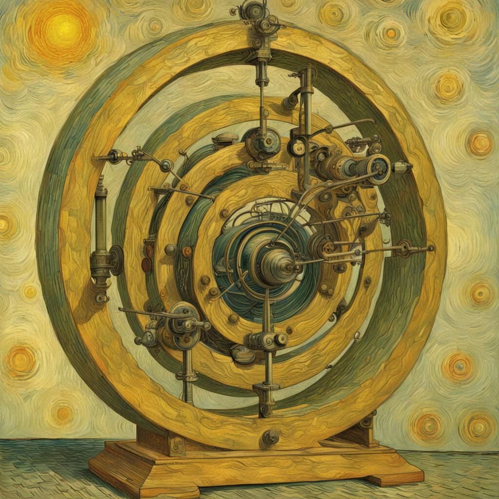 Perpetual Motion Machine in Van Gogh Style