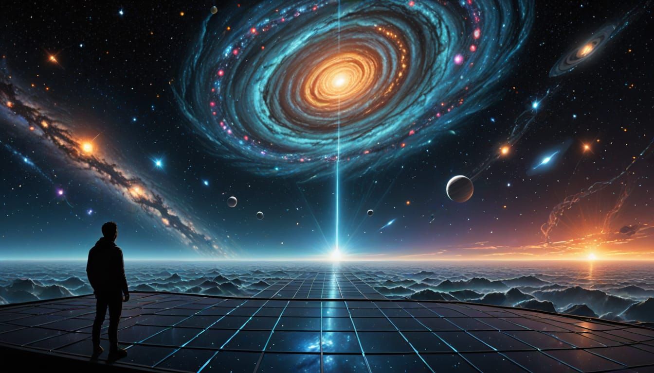 Cosmic Scene: Visible Universe in Translucent Grid