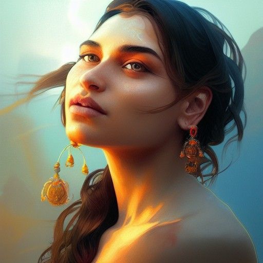 Indian Summer Portrait in Art Nouveau Style