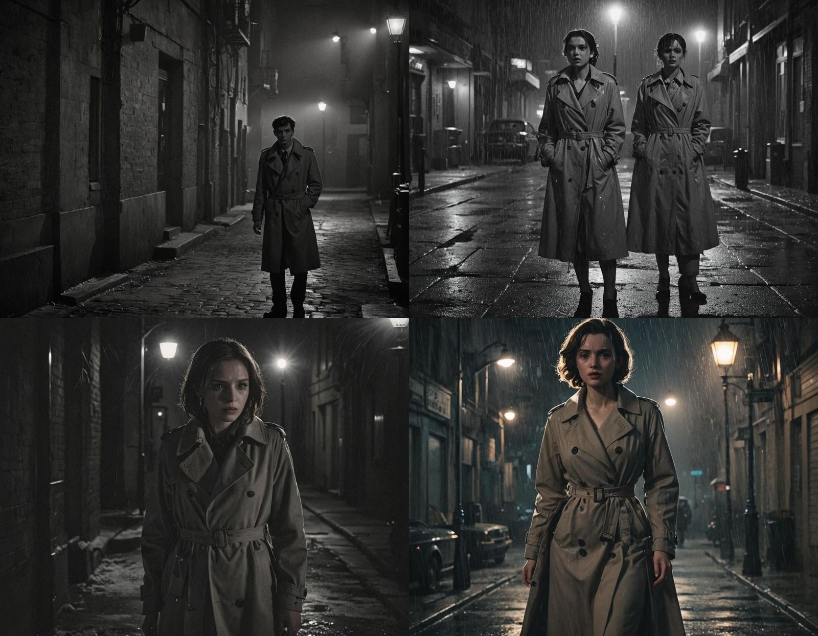 Noir Cityscape: A Mother's Back