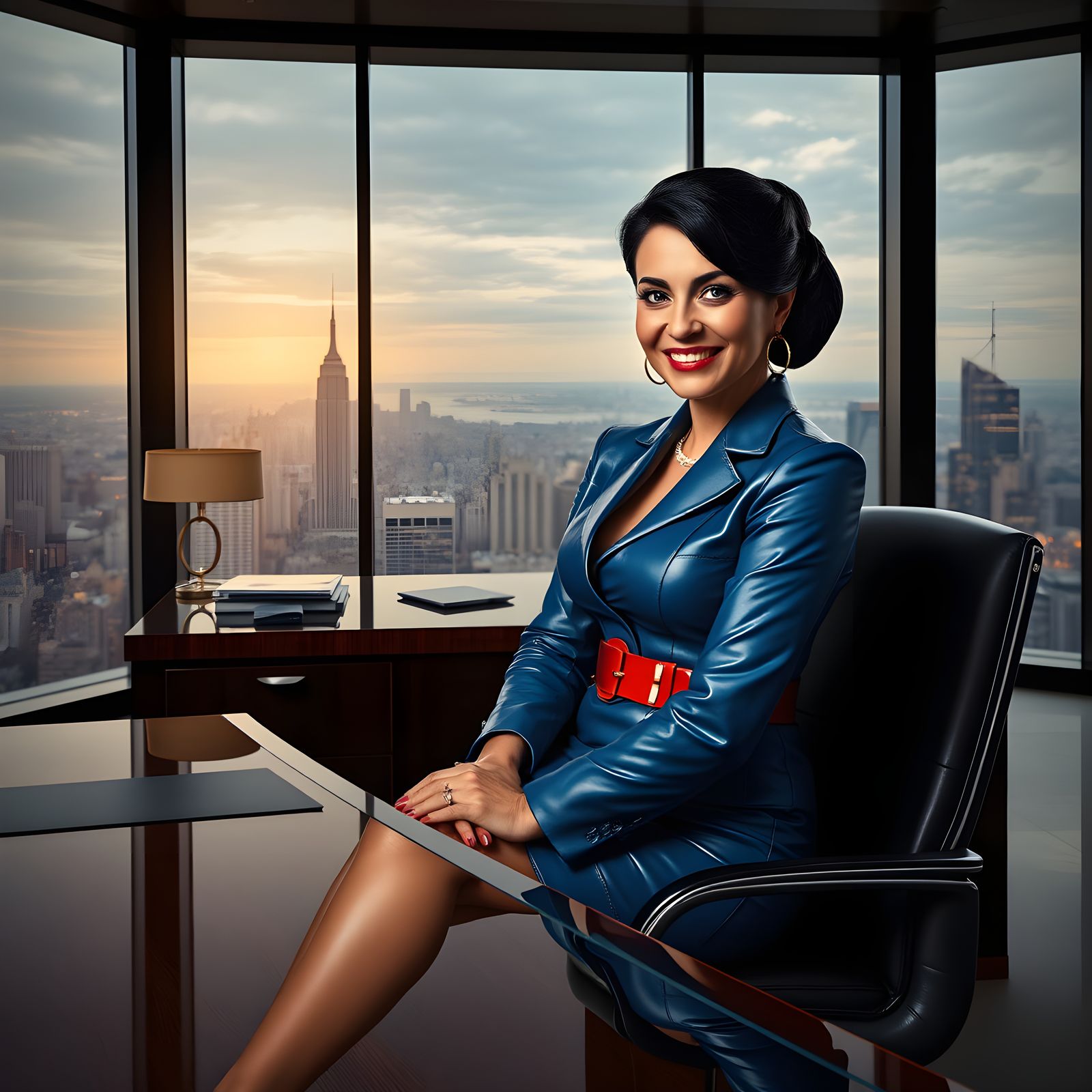 Executive Office with Italian Secretary: Detailed Matte Pain...