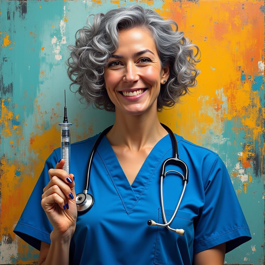 Ready to Vaccinate: Abstract Art Style Portrait