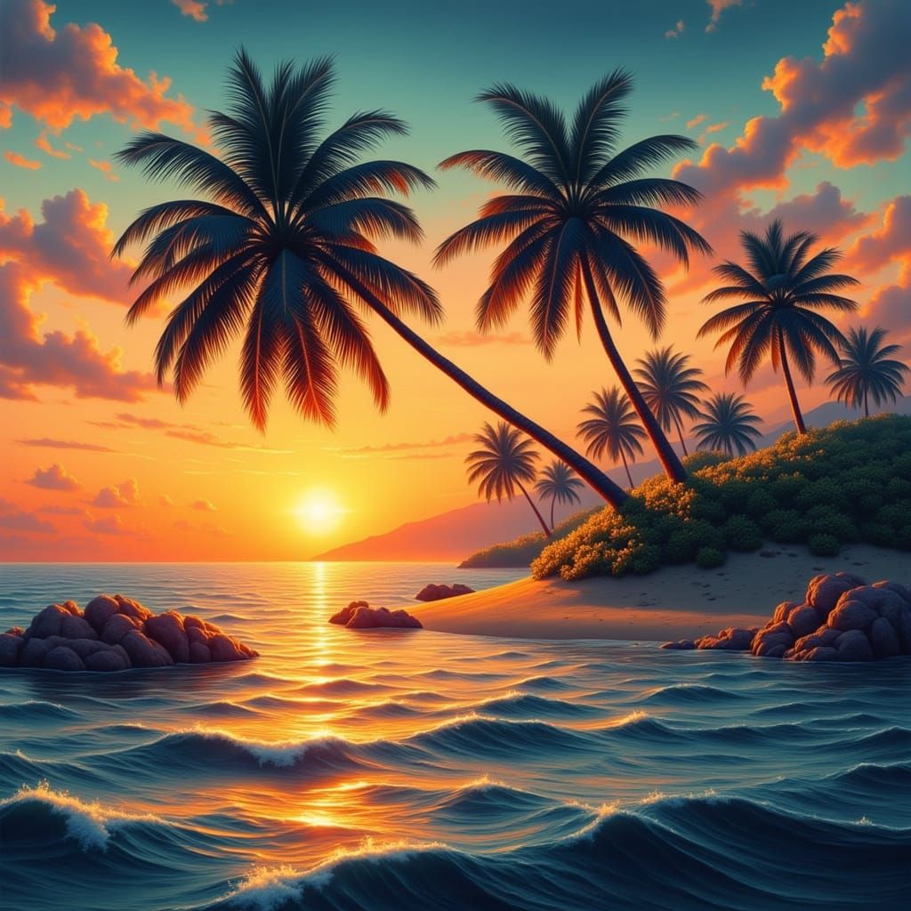 Tropical Islands Bathed in Sunlight