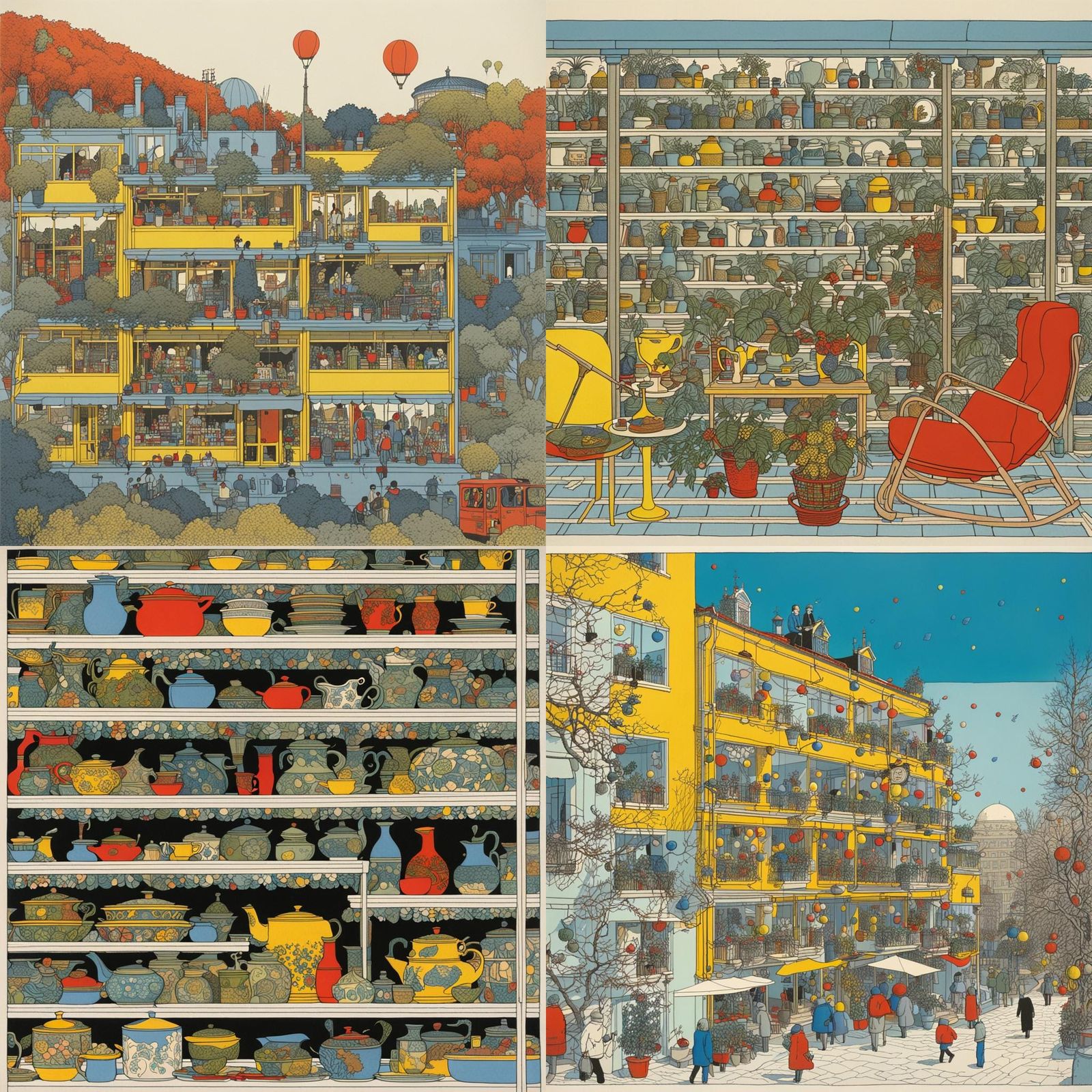 Artwork Combining Bold Outlines and Detailed Linework