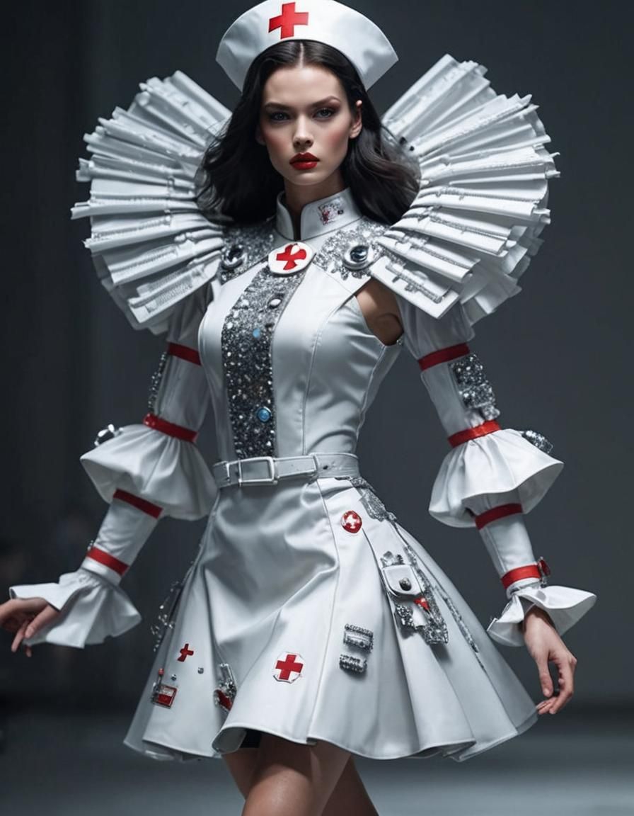 Nurse-Inspired Biopunk Fashion on the Catwalk