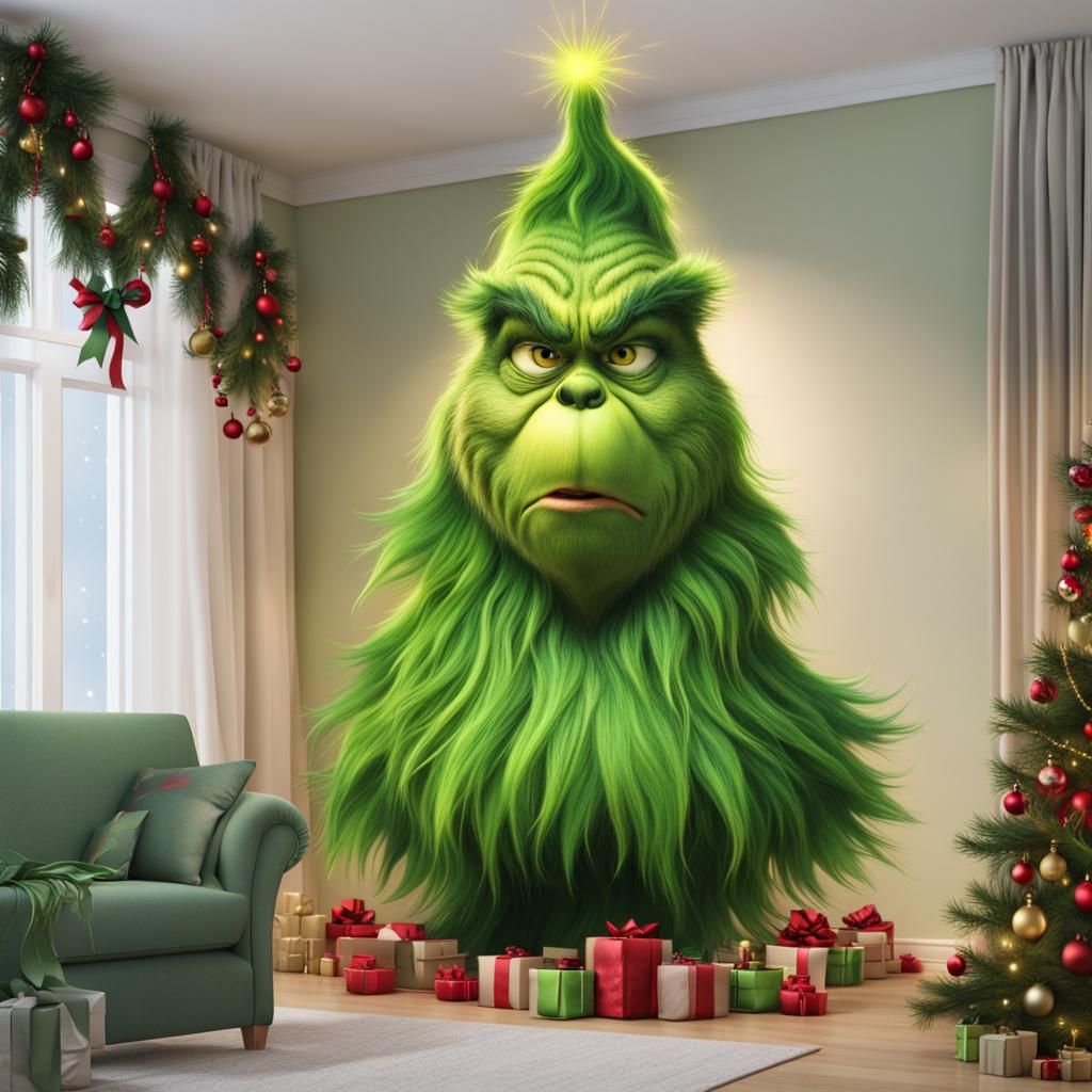 Grinch Christmas Tree in Hyper-Realistic 4K