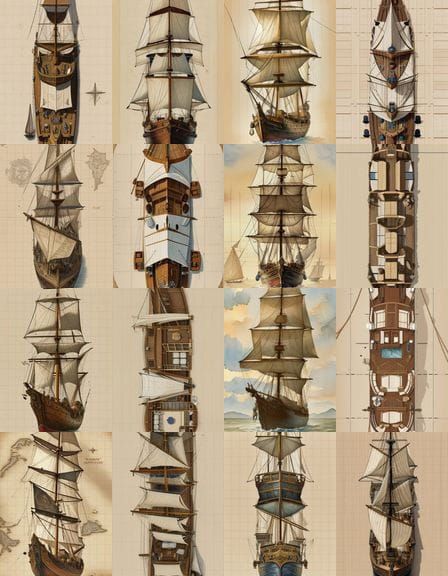 D&D Sailing Ship Map with Ballista Emplacements