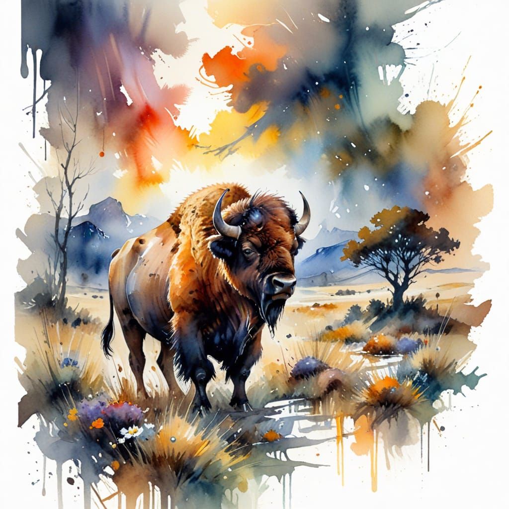 Majestic Bison Embodies American Frontier Spirit at Sunset